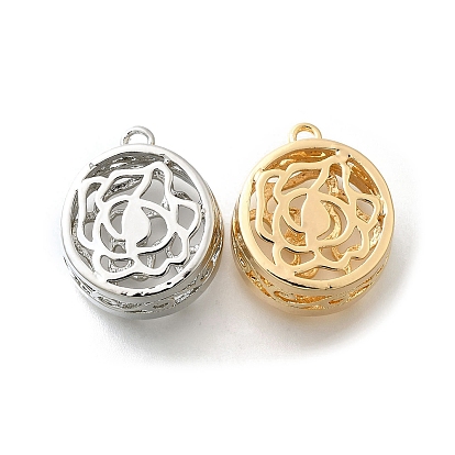 Латунные подвески, без кадмия, без никеля и без свинца, круглая с розовыми подвесками