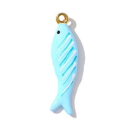 304 нержавеющей стальной эмали подвески, рыбы прелести, ионное покрытие (ip), реальный 18 k позолоченный