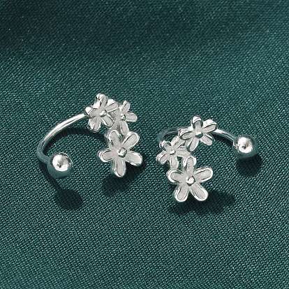 S999 серьги-гвоздики из стерлингового серебра для женщин, цветок