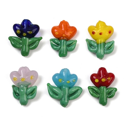 Бусины лэмпворк , цветок