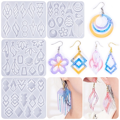DIY Pendant Silicone Molds, Resin Casting Molds, For UV Resin, Epoxy Resin Jewelry Making