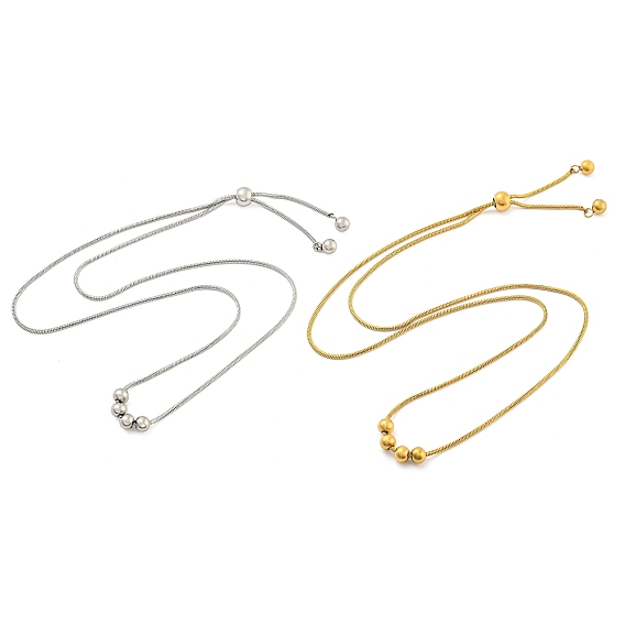 Круглые женские ожерелья с подвесками из нержавеющей стали 304 из бисера, регулируемая ожерелья