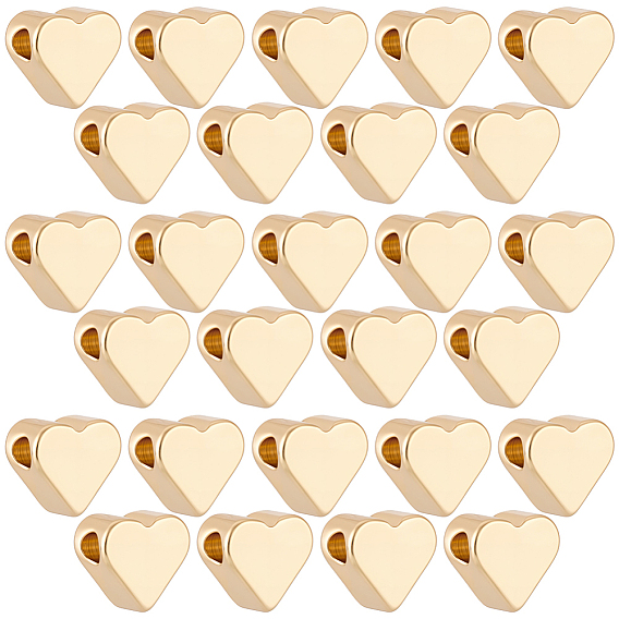 30 латунные бусины шт., сердце