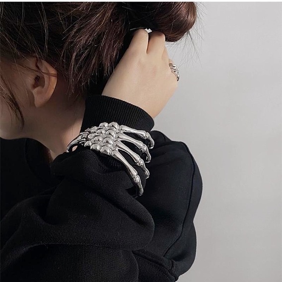 Женские браслеты из цинкового сплава в форме скелета на Хэллоуин