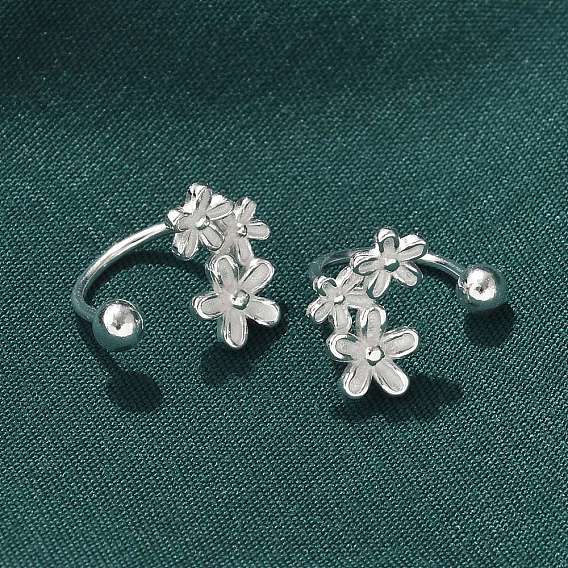 S999 серьги-гвоздики из стерлингового серебра для женщин, цветок