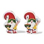 Printed Schima Wood Beads, Watermelon with Gnome, Spray Paint