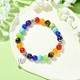 Hummingbird 201 Stainless Steel Charm Bracelets, Chakra Natural & Synthetic Mixed Stone Stretch Bracelets for Women