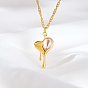 304 Stainless Steel Melting Heart Pendant Necklaces for Women