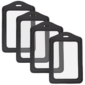 4 Держатель для удостоверения личности из искусственной кожи, прямоугольные