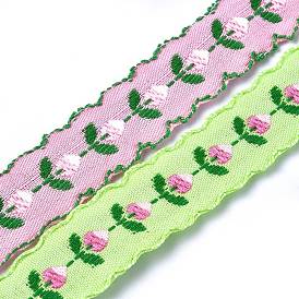 Polyester & Polycotton Ribbons, Jacquard Ribbon, Garment Accessories, Flower Pattern