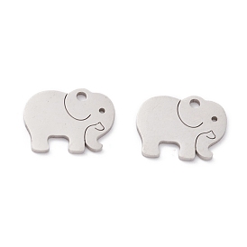 Pendentifs en acier inoxydable, Coupe au laser, polissage manuel, éléphant