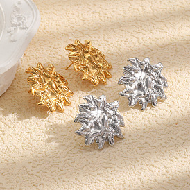 304 Stainless Steel Stud Earrings for Women, Flower