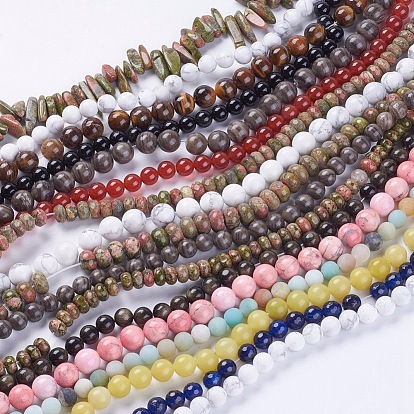 Natural & Synthetic Gemstone Beads Strands, Mixed Shapes