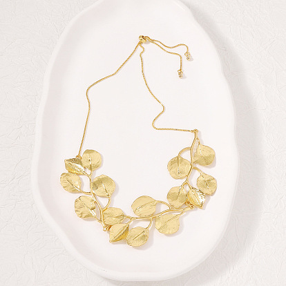 Модные ожерелья-слайдеры из цинкового сплава в форме листа для женщин