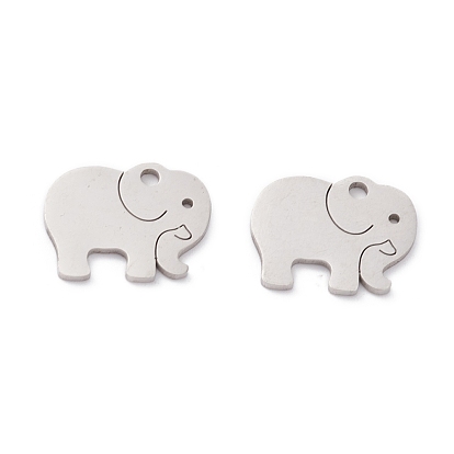 Pendentifs en acier inoxydable, Coupe au laser, polissage manuel, éléphant
