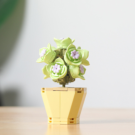 Пластиковые сочные цветы завод строительные блоки diy набор игрушек, суккуленты бонсай модель, для декора дома в подарок