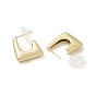 Alloy Trapezoid Stud Earrings with 925 Sterling Silver Pin, Half Hoop Earrings for Women