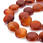 Natural Red Agate Beads Strands, Flat Round
