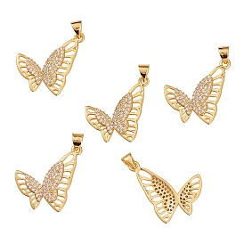 5 кулоны из латуни с прозрачным кубическим цирконием, с целью перехода в кольце, долговечный, бабочка