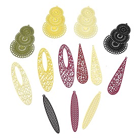 Богемный 430 большие подвески из нержавеющей стали, окрашеные, гравированные металлические украшения, подвески разных форм