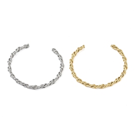 304 Stainless Steel Open Cuff Twisted Bangles for Women