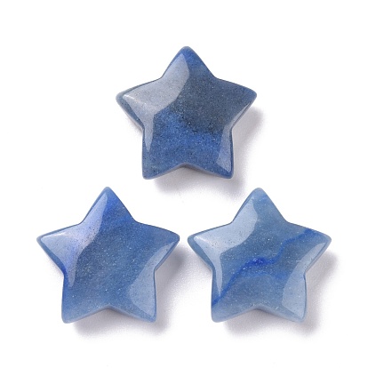 Dyed & Heated Natural Blue Aventurine Beads, No Hole, Star