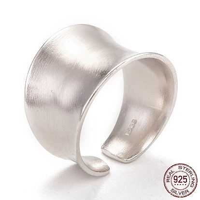 925 Sterling Silver Cuff Finger Rings, Open Rings, Wide Band Rings, with 925 Stamp