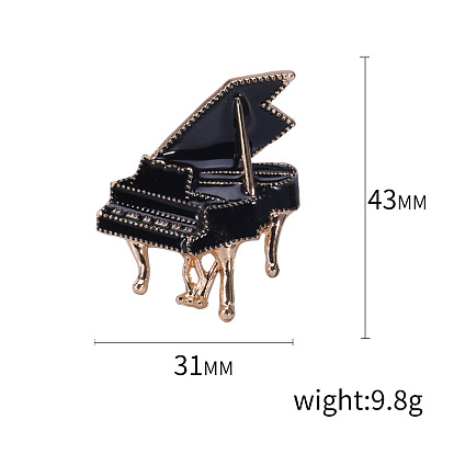Piano Enamel Pins, Alloy Brooches for Girl Women Gift