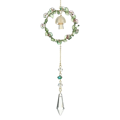 Гриб с пулей из акрила и натурального агата вишневого цвета, подвесные люстры для окон, латунные звенья и стеклянные подвески украшения украшения