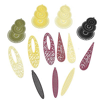 Богемный 430 большие подвески из нержавеющей стали, окрашеные, гравированные металлические украшения, подвески разных форм