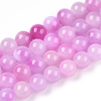 Натуральные окрашенные нити бус из персидского нефрита и драгоценных камней, круглые