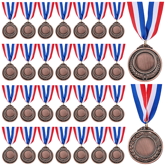 Металлические медали, с ремешком из полиэстера