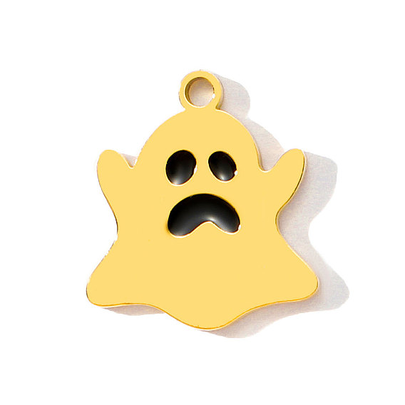 304 нержавеющей стальной эмали подвески, призрак, ионное покрытие (ip), реальный 18 k позолоченный