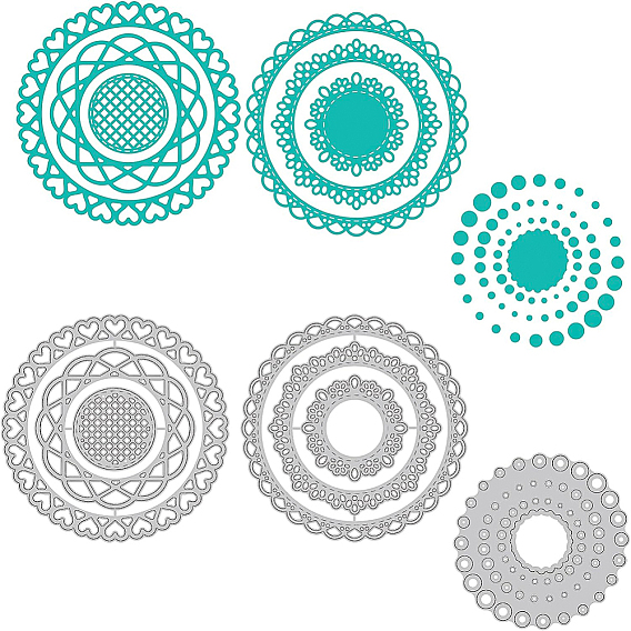 3 шт 3 стили трафареты для штампов из углеродистой стали, для diy scrapbooking, Фотоальбом, декоративная бумага для тиснения, цвет нержавеющей стали, круглый узор