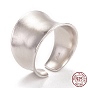 925 Sterling Silver Cuff Finger Rings, Open Rings, Wide Band Rings, with 925 Stamp