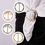 4Pcs 4 Style Alloy Buckles, with Imitaion Pearl & Crystal Rhinestone, Flat Round