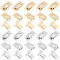 40Sets 2 Colors 304 Stainless Steel Box Clasps, Multi-Strand Clasps, 3-Strands, 6-Holes, Rectangle