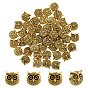 50Pcs Tibetan Style Alloy Beads, Owl