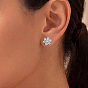 925 Pendientes de plata de ley con moissanita pavé para mujer, flor