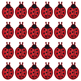 24 шт. полиэстеровые нитки для вышивки, приклеиваемые утюгом/пришиваемые нашивки, аппликации из ткани, коровка