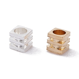 Brass Beads, Long-Lasting Plated, Cube