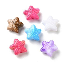 Двухцветные непрозрачные акриловые бусины, морская звезда