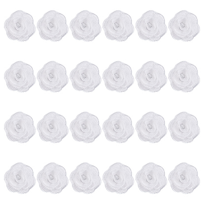 24 шт. 3 аксессуары для украшения в виде цветка розы из полиэстера с компьютерной вышивкой, для костюма, шляпа, пакет