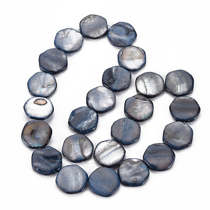Natural Freshwater Shell Beads Strands, Dyed, Hexagon