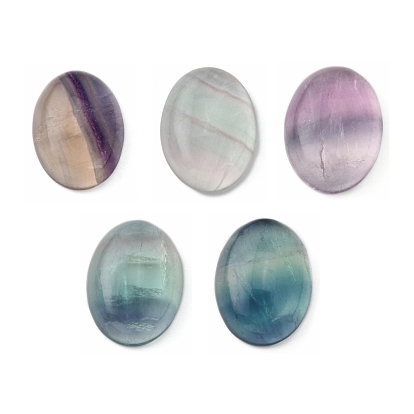 Natural Fluorite Cabochons, Oval