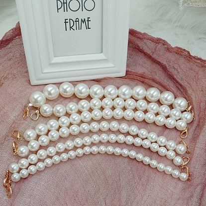 Plastic Imitation Pearl Beads Bag Chain Shoulder, with Metal Buckles, for Bag Straps Replacement Accessories
