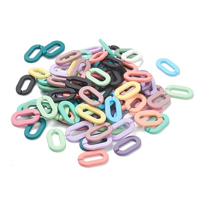 Defective Closeout Sale, Opaque Spray Painted Acrylic Linking Rings, Quick Link Connectors, for Cable Chains Making, Unwelded, Oval