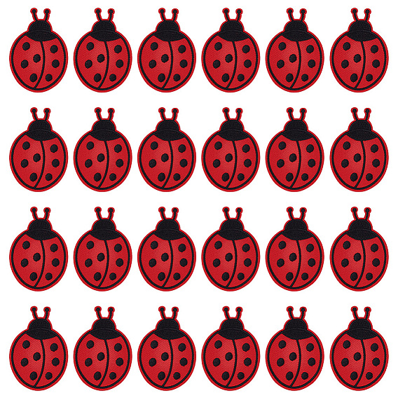 24 шт. полиэстеровые нитки для вышивки, приклеиваемые утюгом/пришиваемые нашивки, аппликации из ткани, коровка