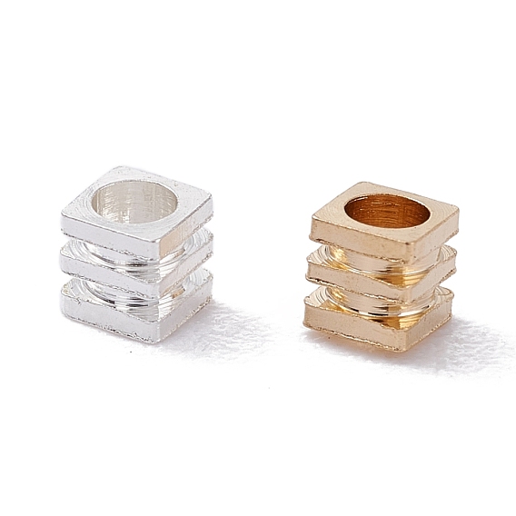Brass Beads, Long-Lasting Plated, Cube