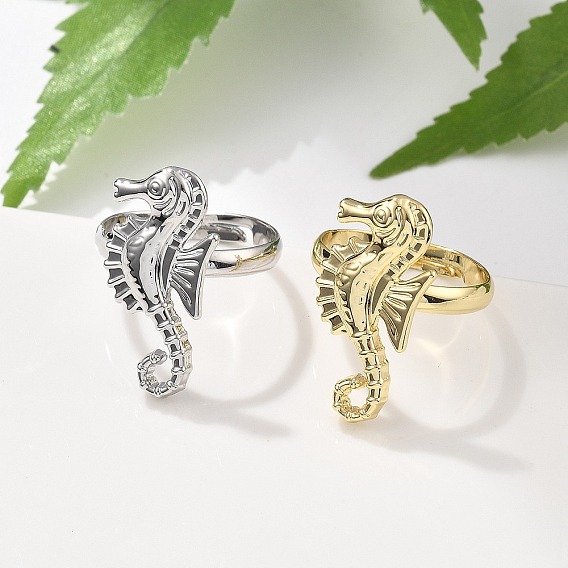 Латунные регулируемые кольца для пальцев, без кадмия и без свинца, морской конек